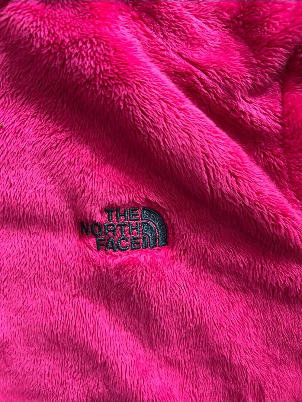 North Face Jacket Womens Medium Pink Osito Faux Fur Fleece Fuzy Cozy Soft XXXL